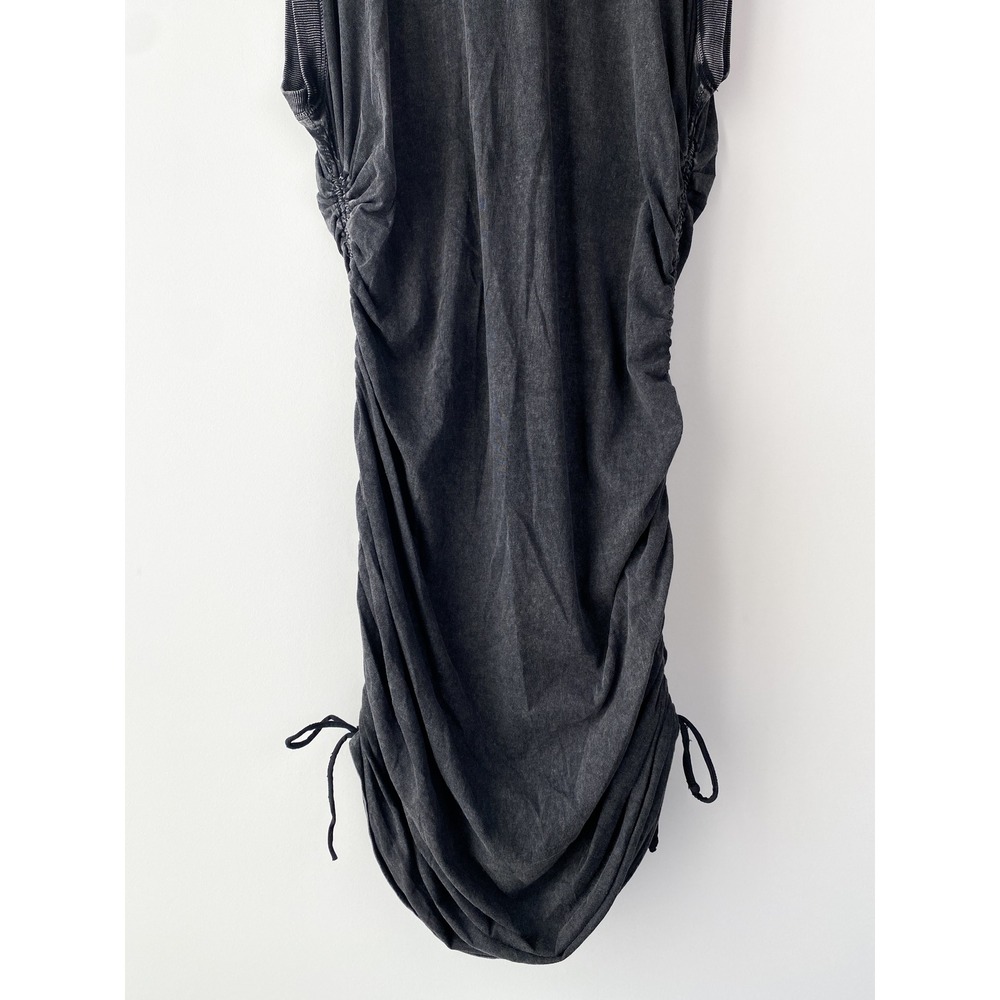 Anthropologie Daily Practice Ruched Mini Dress XL Stonewash Black Casual Sporty - Picture 6 of 14